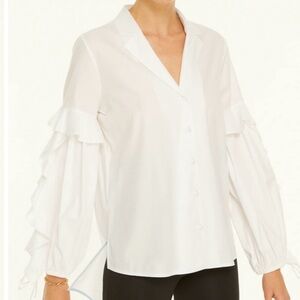 Harshman Vivona Elegant White Women's Blouse Small